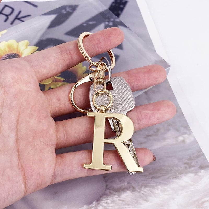 LAXPICOL Gold Letter A-Z Keychain for Women Bag Charms Purse Charms For Handbags Metal Alphabet Initial Letter Keychain - Image 3